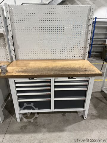 établi Hoffmann Garant Werkbank Ready Buche 9 Schubladen H950