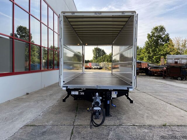 Koffer aanhanger Möslein TK0105D-L Weiß  Tandem Koffer, Ladebordwand 1,5 t + DurchladbarNeufahrzeug --