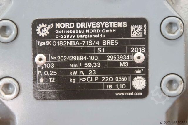 Motor cu angrenaj 0,25 kW 23 rpm Nord SK 0182NBA-71S/4 BRE5