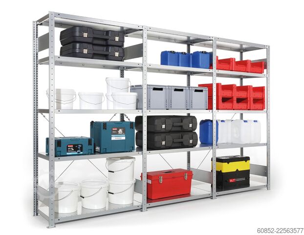 Prateleira modular ca. 15,06 lfm. Fachbodenregal META H: 200 cm , T: 60 cm , 150 kg pro Ebene