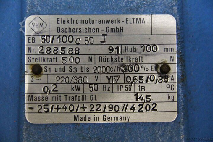 Elektrohydraulisk lyftanordning VEB EB50/100C50