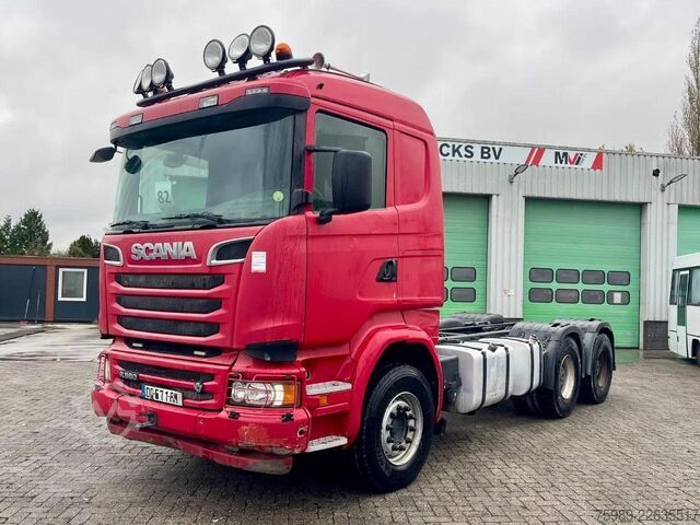 Chassi med hytt Scania R580 V8 6x4, RETARDER, 614915 km FULL SPRING!  ...