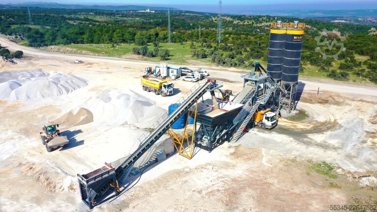 Mobil Beton Santrali FABO Mobile Concrete Batching Plant 120 m3/h Mobile Concrete Batching Plant