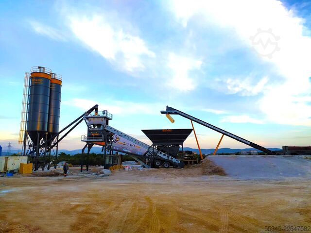 Mobil Beton Santrali FABO Mobile Concrete Batching Plant 120 m3/h Mobile Concrete Batching Plant