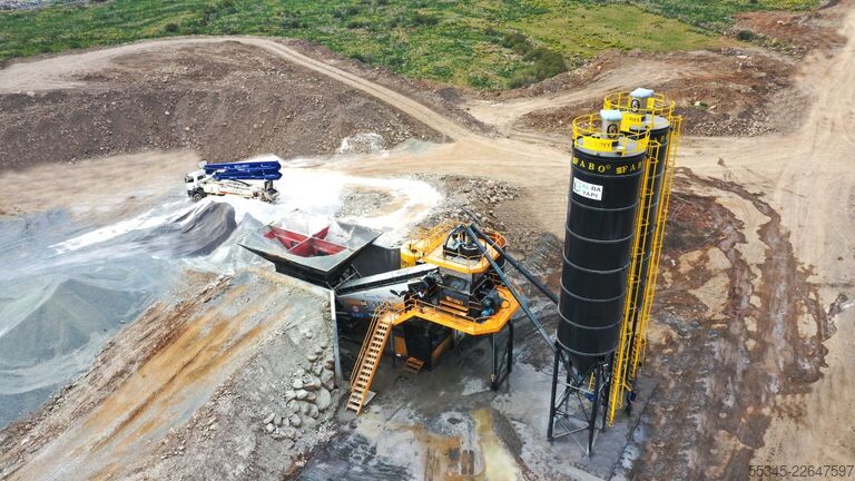 Usina de concreto móvel FABO Mobile Concrete Batching Plant 100 m3/h Mobile Concrete Batching Plant