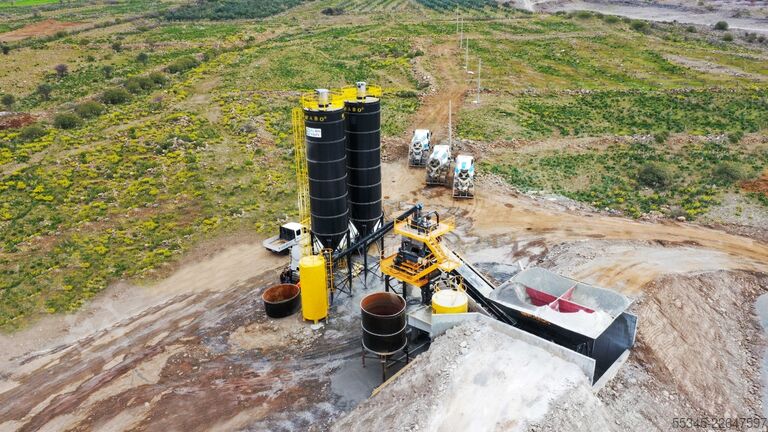 Usina de concreto móvel FABO Mobile Concrete Batching Plant 100 m3/h Mobile Concrete Batching Plant
