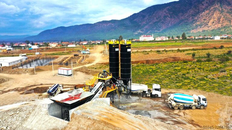 Usina de concreto móvel FABO Mobile Concrete Batching Plant 100 m3/h Mobile Concrete Batching Plant