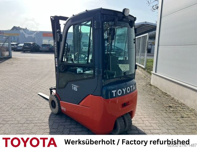 Elektrisk 3 -hjulet gaffeltruck Toyota 8 FBEK 16 T / 350 Std.!