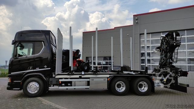 Houttransportwagen SCANIA R590 6x4 Schemel/Kran TAJFUN LIV oder EPSILON