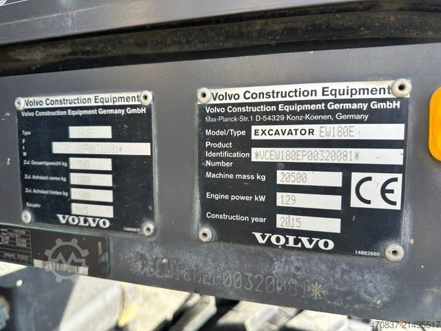 Mobiele graafmachine VOLVO EW 180 E