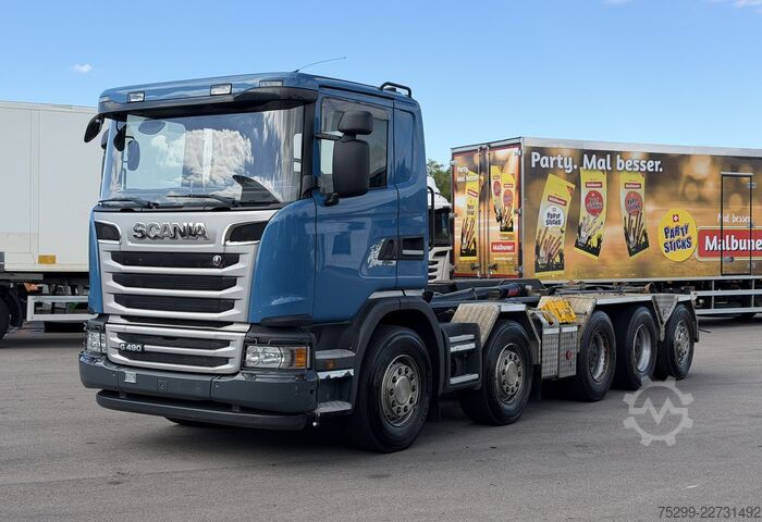 Camión portacontenedores de gancho Scania G 490 LB 10x4 Hakengerät / Swiss-Vehicle