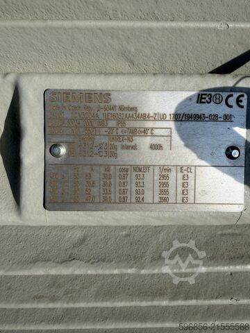 Silnik elektryczny Siemens 1LE16032AA434AB4-Z 30kW 200L IE3 2955rpm 400 690V IP55 B3 Silnik elektryczny Siemens 1LE16032AA434AB4-Z 30kW 200L IE3 2955rpm 400 690V IP55 B3 Silnik elektryczny Siemens 1LE16032AA434AB4-Z 30kW 200L IE3 2955rpm 400 690V IP55 B3
