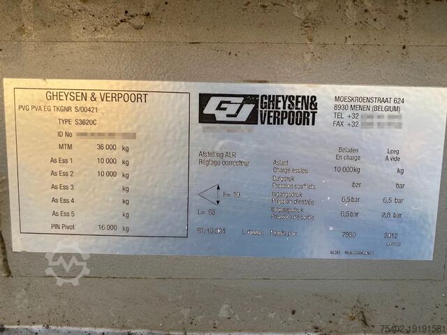Dieplader Gheysen en Verpoort S3620C / Hydraulic Ramps / 36 Ton / Extendable