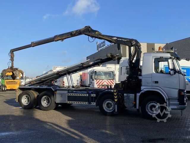 Containertransport (haakarmsysteem) Volvo FM 370 + Euro 5 + Palfinger Z-Q170 Crane + 30to...