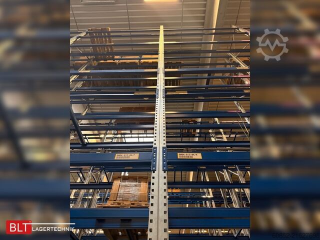 Heavy-duty rack, industrial shelving, high-bay rack SSI Schäfer PR600 – 30,90 lfm, Höhe 4,9m Boden + 2 Ebenen | Fachlast bis 3500 kg