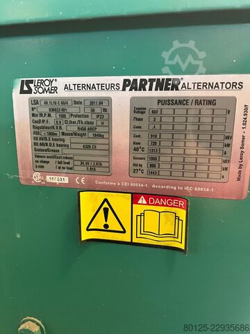 Generátor cumins & Leroysomers 1000 KWA