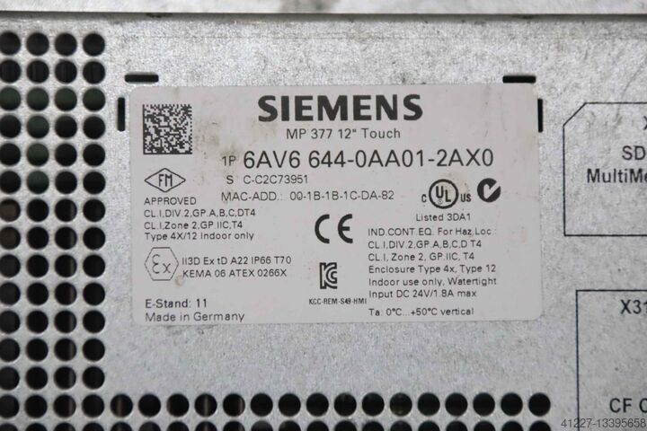 Simatic Multi Panel Touch Siemens 6AV6 644-0AA01-2AX0