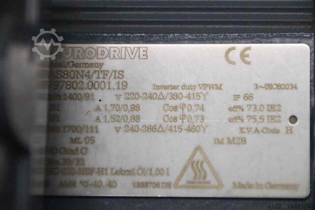 Motorreductor 0,37 kW 91 rpm SEW-Eurodrive KA37 DAS80N4/TF/IS