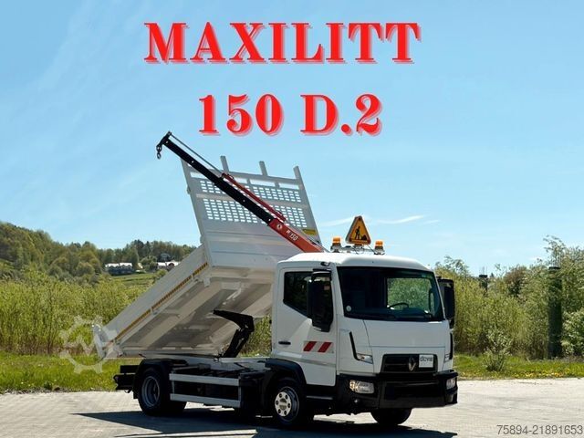 Macara montată pe camion RENAULT D 7.5 *TIPPER 3,25m *MAXILIFT 150 D.2 * TOP!