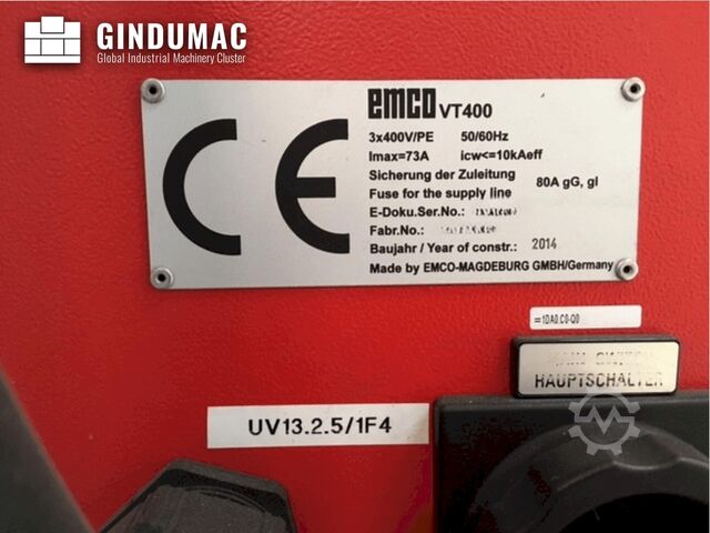 Vertikal svarvmaskin EMCO VT 400