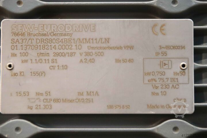 Szállítószalag frekvenciavezérlésű Transnorm 1100 7700 x 600 mm