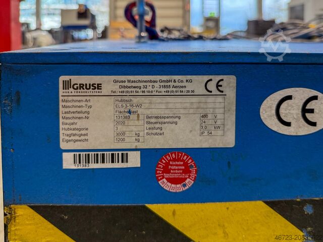 Scissor lifting table GRUSE ELS 3-16-W2