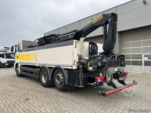 Flatbed truck MAN TG-S 26.400 6x2-2 BL Pritsche Heckkran 5xhydr, f