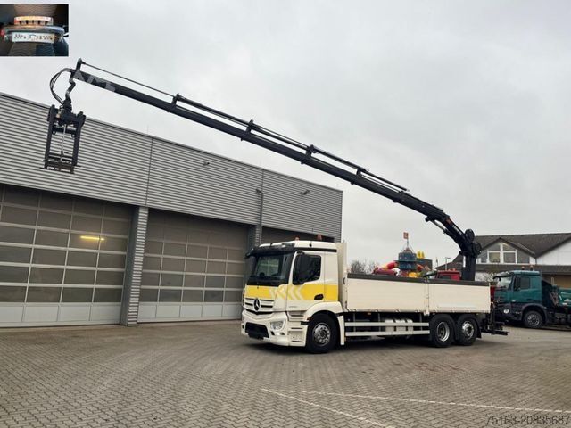 Flatbed truck MERCEDES-BENZ Antos 2540 L 6x2 Pritsche Heckkran 5xhydr, faltb