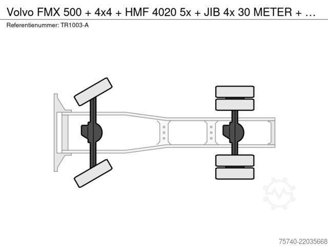 Standard-SZM Volvo FMX 500 + 4x4 + HMF 4020 5x + JIB 4x 30 METER +...