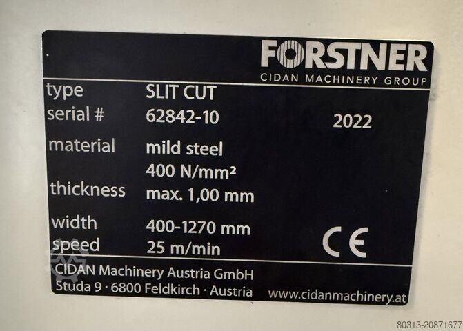 Cut-to-length and slitting line Forstner Slit Cut 1250