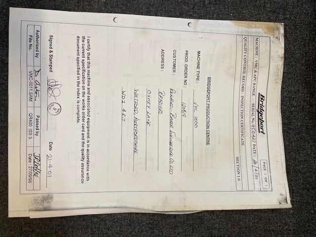 BRIDGEPORT VP1000 BRIDGEPORT VP1000