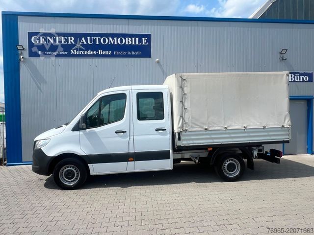 Samochód dostawczy z plandeką MERCEDES-BENZ Sprinter 316 DOKA LANG PRITSCHE PLANE 6-SITZ AHK