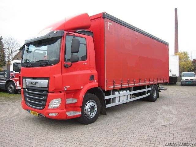 Flatbed truck with tarp DAF CF 230 19T Schiebeplane LBW Portalturen