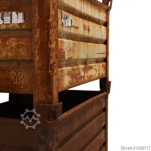 Použité stohovací boxy z oceli, pevná konstrukce, jedna stěna poloviční výšky, délka: 1035 mm, šířka Kruizinga 98-572GB