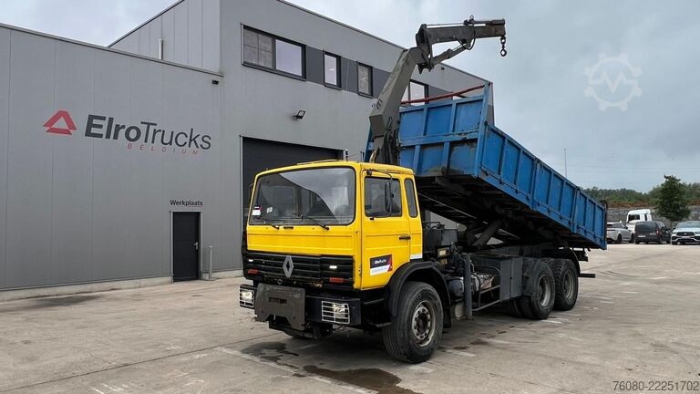 Camião basculante com grua Renault G 290 Manager (POMPE MANUELLE / GRUE / LAMES / ...