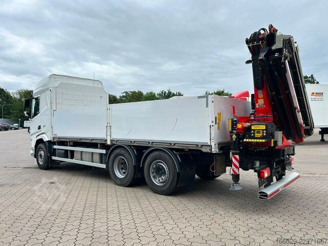 Vrachtauto met open laadbak DAF XF 480 Baustoffpritsche mit Fassi Ladekran F235