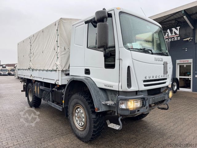 Plattewagen met zeil IVECO 140 E240  Eurocargo 4x4 Miltär Camper Expedition