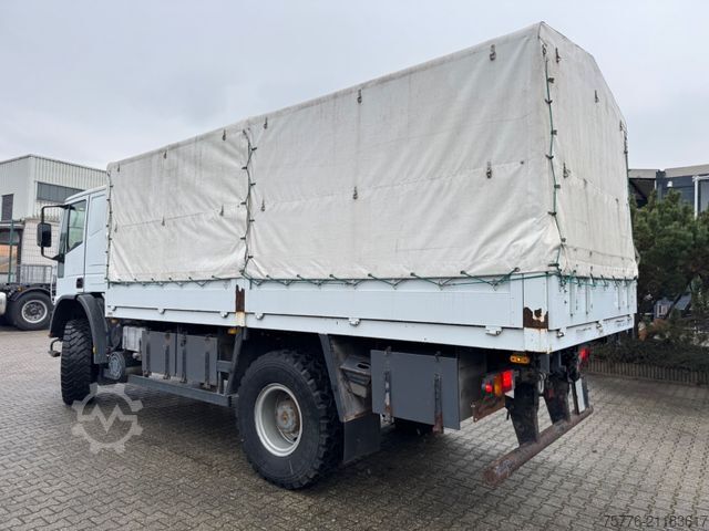 Plattewagen met zeil IVECO 140 E240  Eurocargo 4x4 Miltär Camper Expedition