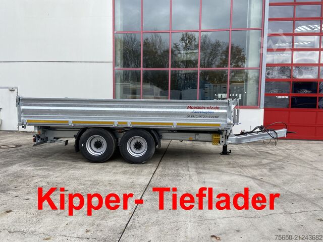 Tipper trailer Möslein TTD 14 Schwebheim  14,4 t Tandemkipper Tieflader Breite Reifen-- Neufahrzeug --