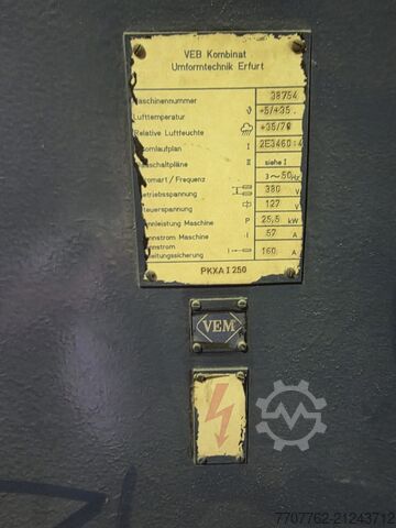 Exzenterpresse Erfurt WMW PKXA I 250/5600