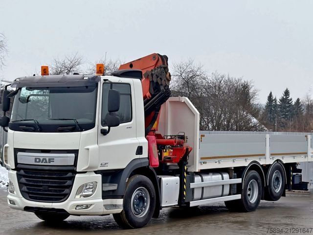 Truck mounted crane DAF CF 440 Pritsche 6,30 m + KRAN / FUNK * 6x2