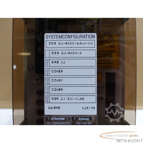 Componente Indramat Indramat DDS 2.1-A100-D Digital A.C. Servo Controller