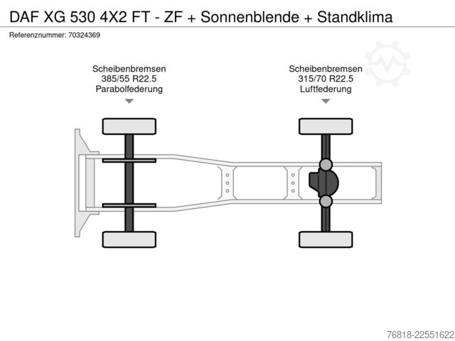 Τυπική μονάδα τράκτορα DAF XG 530 4X2 FT - ZF + Sonnenblende + Standklima