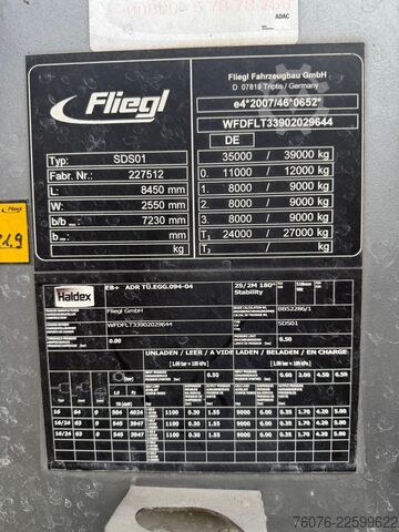 Semi-reboque basculante FLIEGL 3 Achs Stahl 24,5 cbm Stone Master light