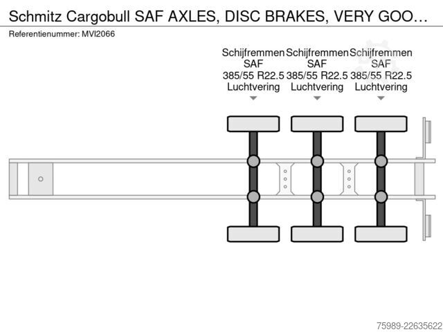 Walizka Schmitz Cargobull SAF AXLES, DISC BRAKES, VERY GOOD TIRES