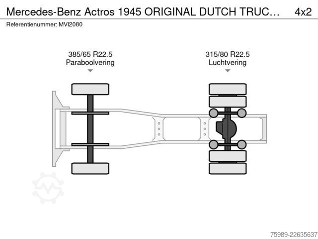 Padrão-SZM Mercedes-Benz Actros 1945 ORIGINAL DUTCH TRUCK, EURO 5, HYDRA...