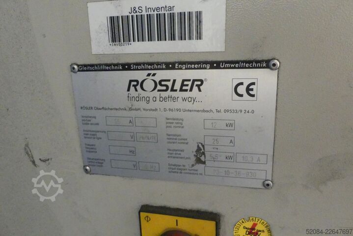 RÖSLER folyamatos szemcseszóró berendezés Rösler RMBC 1.1