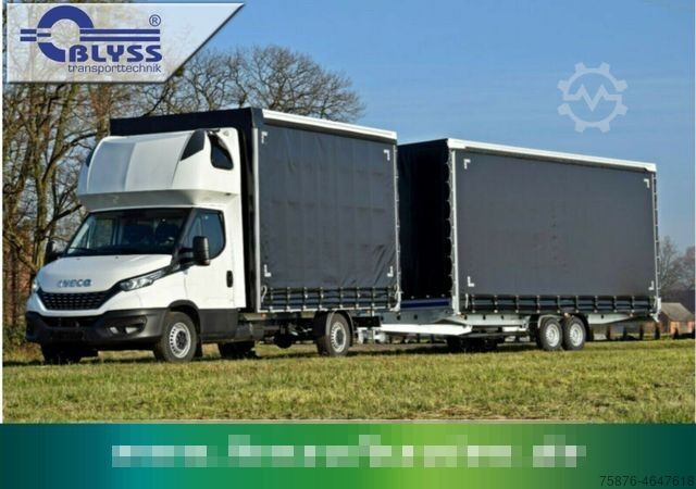 Camion bâché IVECO Daily Speditionszug mit Anhänger Planenaufbau
