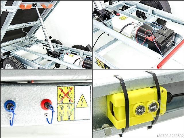 Dreiseitenkipper Anhänger Cheval Liberté Debon Dreiseitenkipper 180x306 2,6t E-Pumpe Gitter