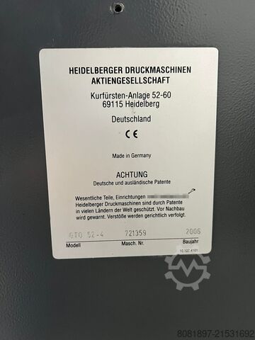 Offset printing press Heidelberg Printmaster GTO 52-4